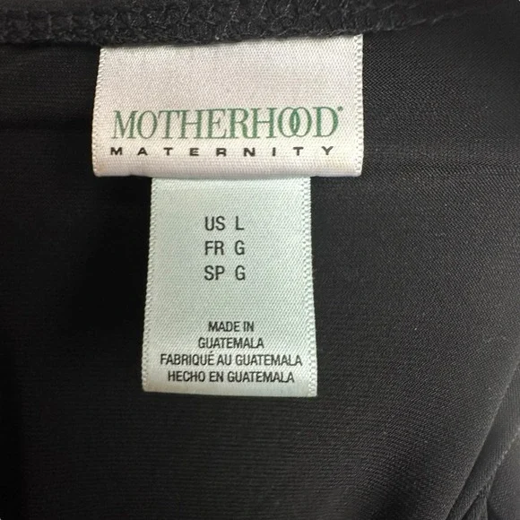 Motherhood Maternity Dress Sz Large Black Long Sleeve Stretch Waist Tie - Picture 10 of 11